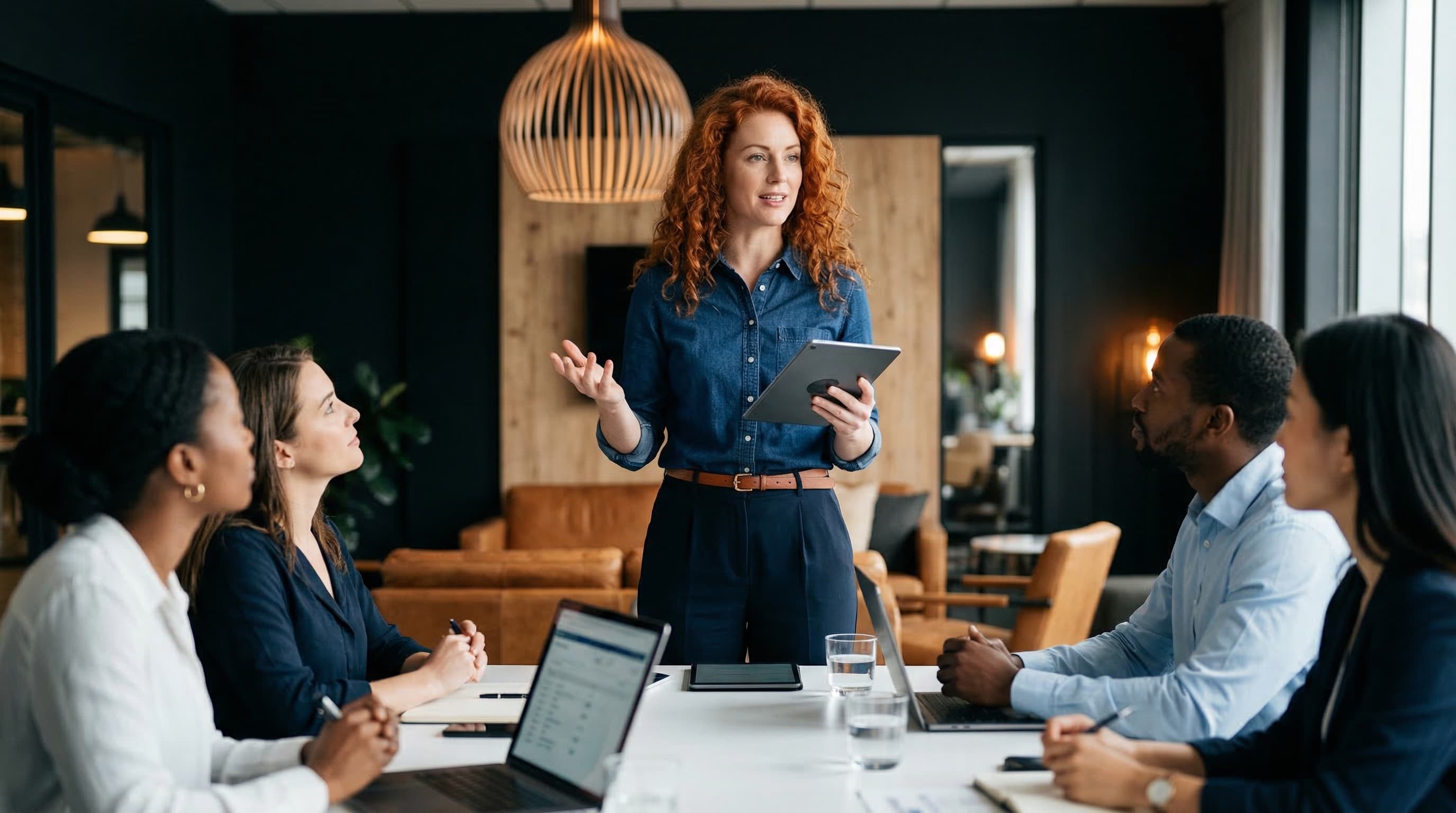 Professionals reviewing business setup